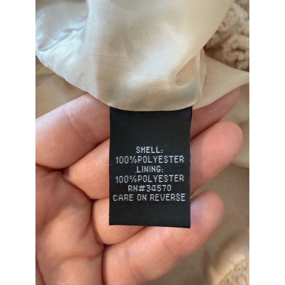 Jason Maxwell Sherpa Lightweight jacket | Size Medium | Tan Cream Clasp closure - Picture 9 of 9